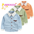 China wholesales boy plaid shirt kids' check shirt long sleeve cotton t shirt
